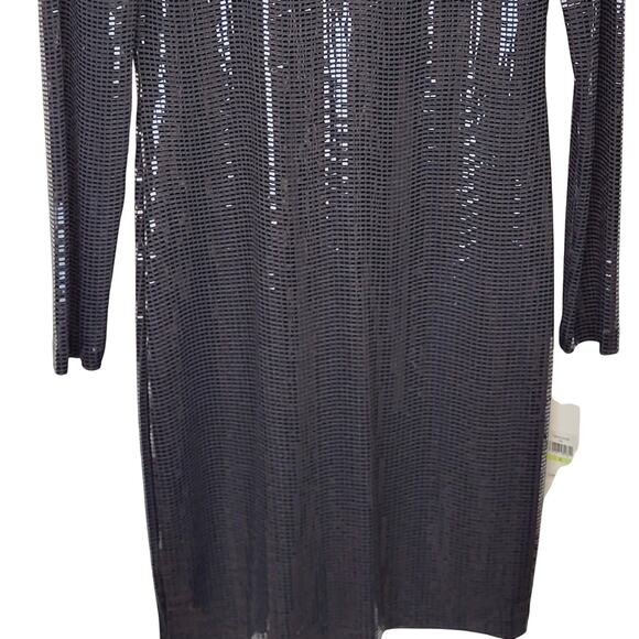 Calvin Klein Little Black Sequined Mini Cocktail Party Dress Low Back Siz 12 NWT - Picture 4 of 12